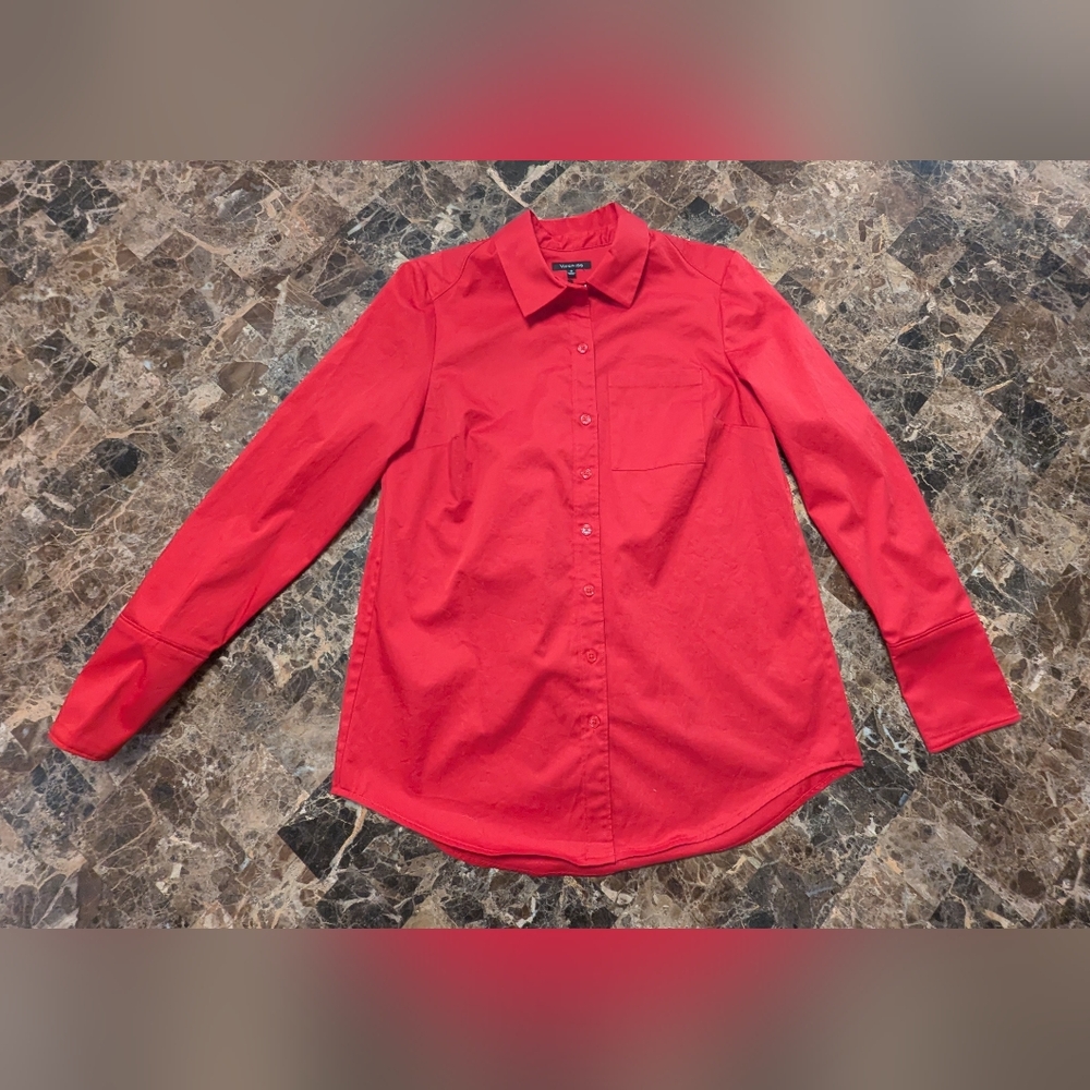 Vision 155 Red Long Sleeve Button-Up Shirt - Picture 3 of 6